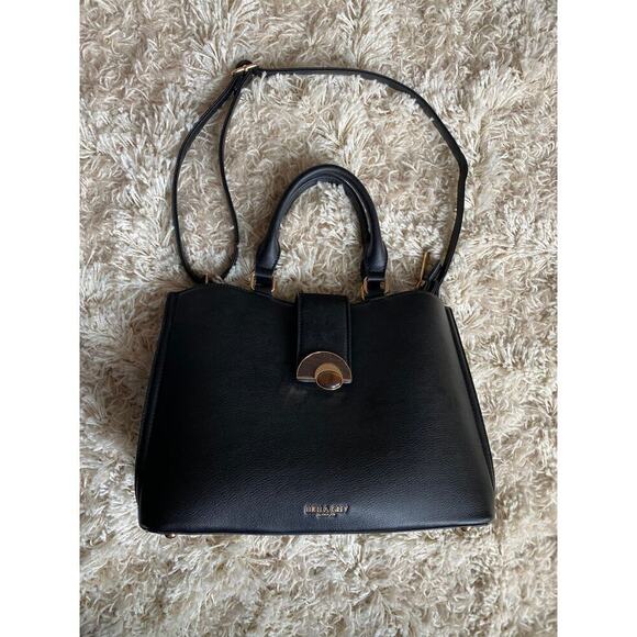 Luella Grey London Structured Tote Modern Gold Accent Old Money Quiet Luxury - Picture 1 of 11